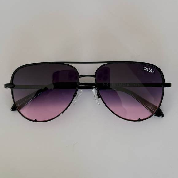 Quay Australia Black High Key Micro 126 Aviator Sunglasses with UPGRADED case - Picture 3 of 7
